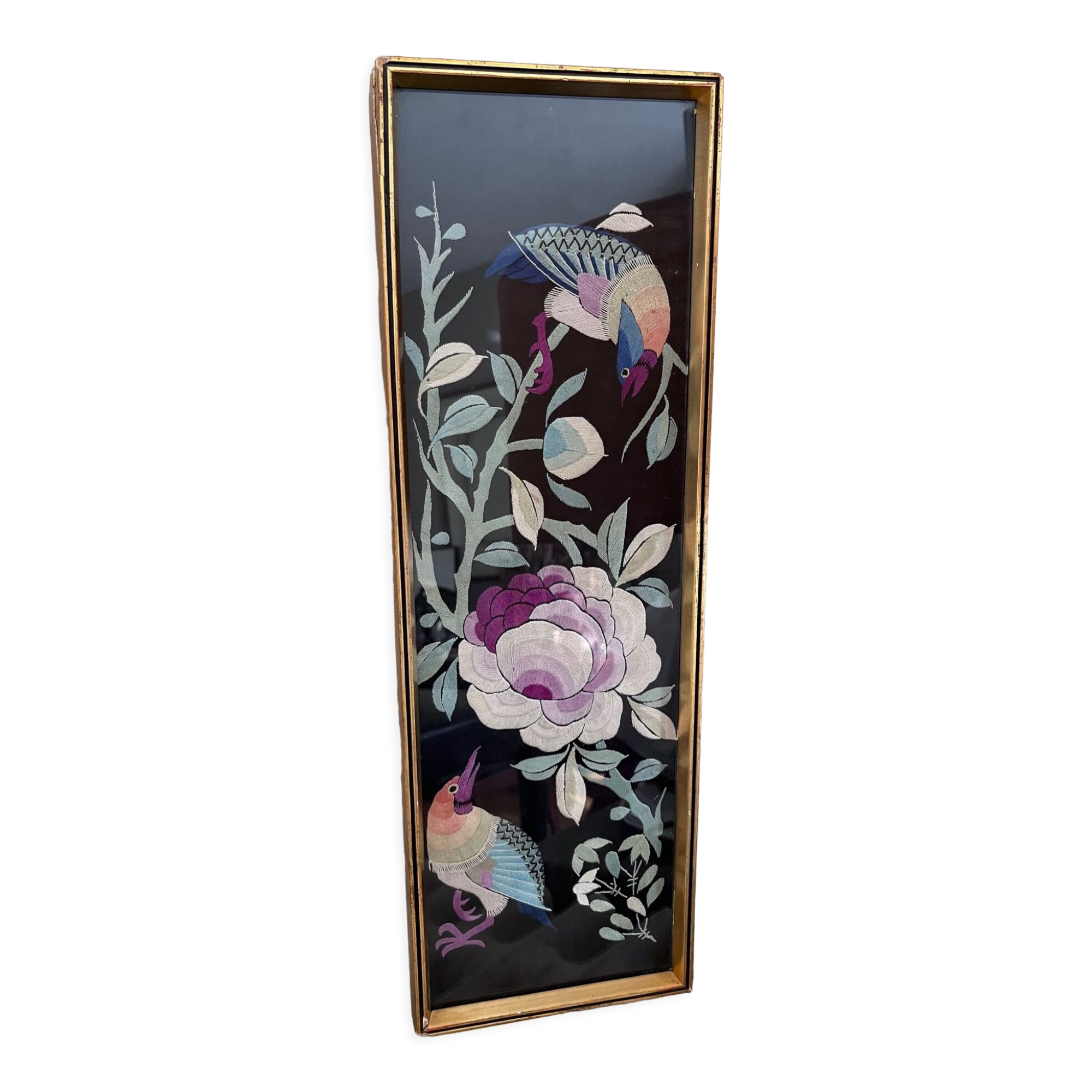 Woven painting birds