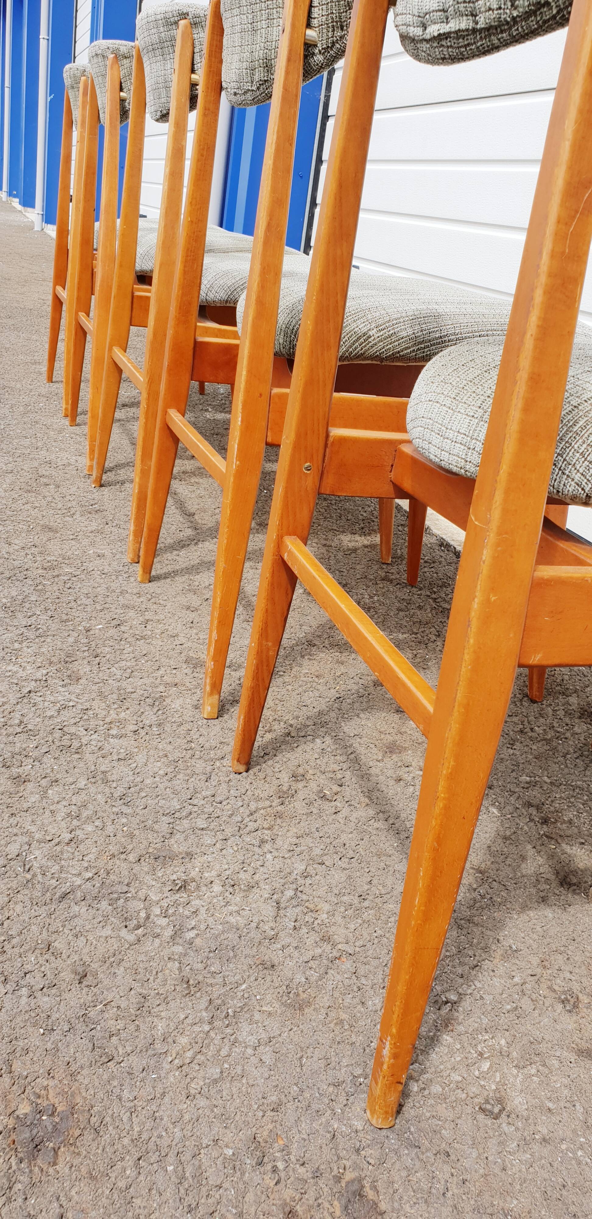 Lot of 5 scandinavian vintage chairs