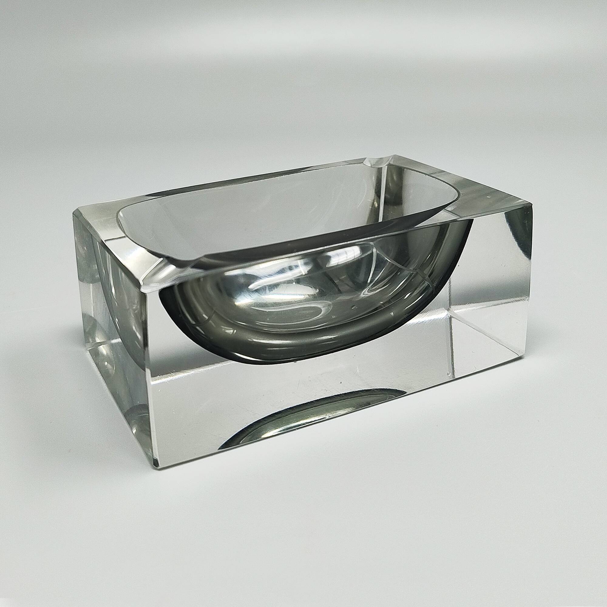 0s Stunning Grey Ashtray or Catchall By Flavio Poli for Seguso.
