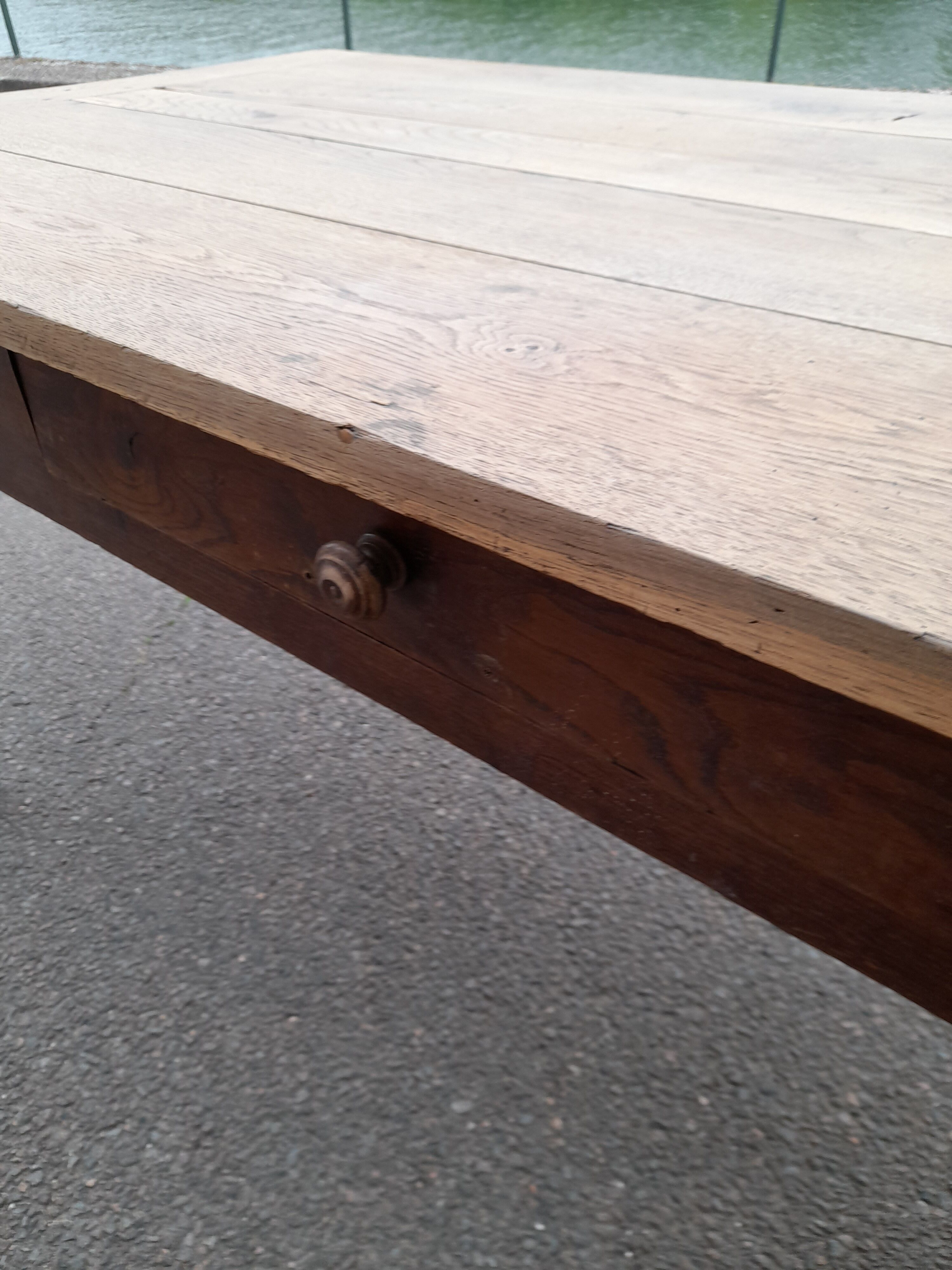 Old farm table 1900 in oak -1m67