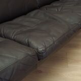 Brown leather sofa, Danish design, 1970s, designer: Werner Langenfeld, manu
