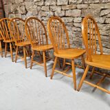 Lot de 6 chaises danoises à barreaux