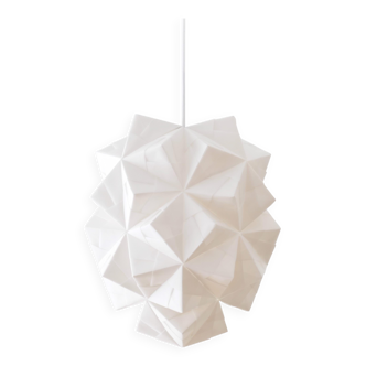 Large Japanese Style Hand-folded White Paper Pendant Light "Amaea", Sonobe Light