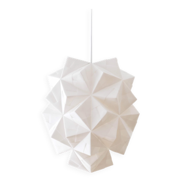 Large Japanese Style Hand-folded White Paper Pendant Light "Amaea", Sonobe Light