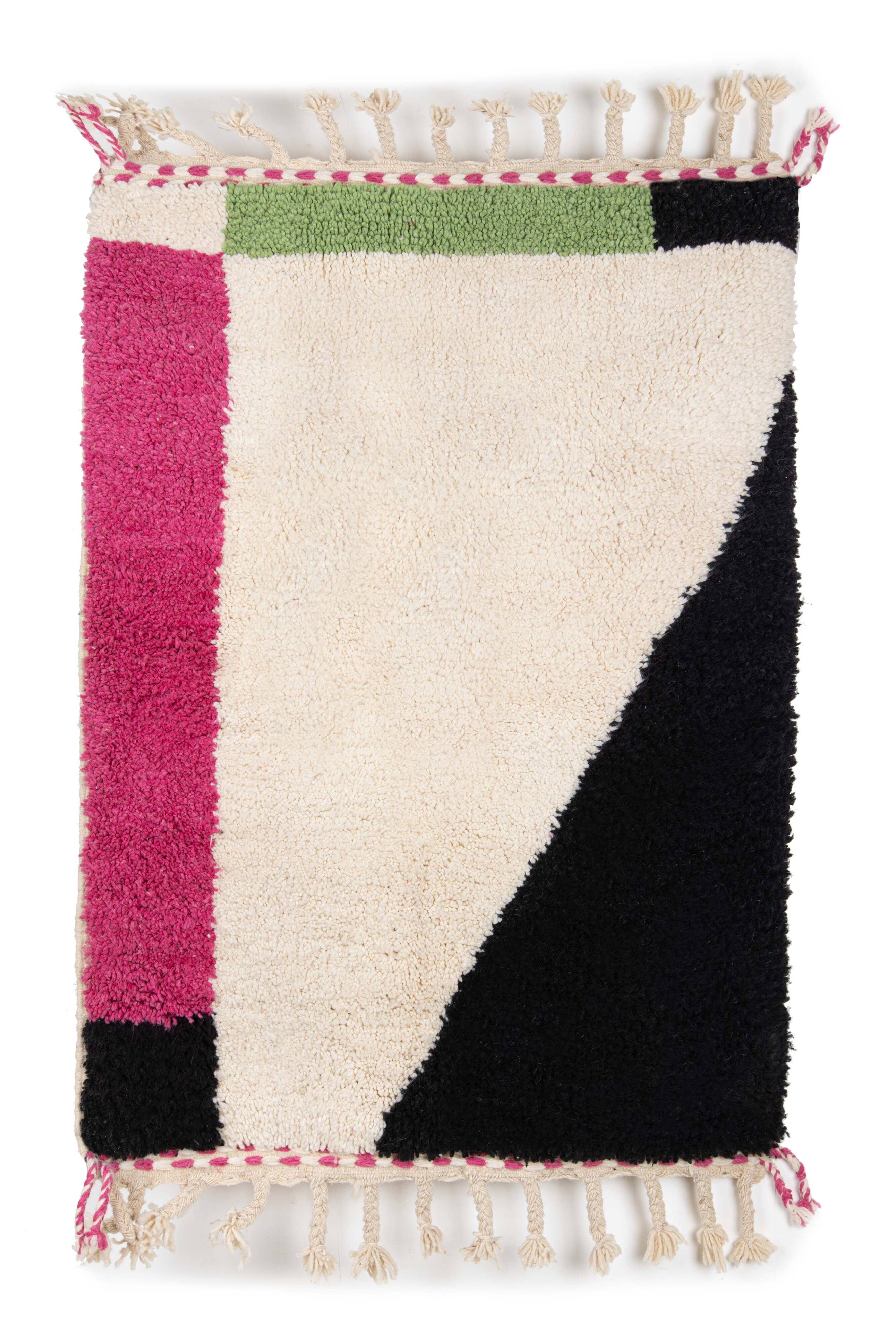 Berber carpet beni urain with colored parts 150 x 110 cm