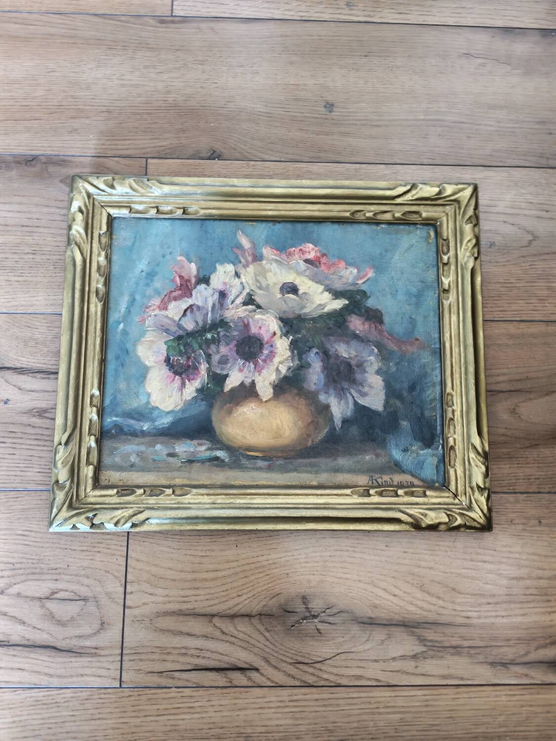 Oil painting on canvas by Auguste Kind