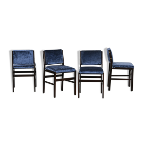 Chaises velours et teck,