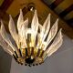 Venini's floral chandelier, murano glass leaves, Italy, 1970