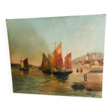 Oil on canvas seaside