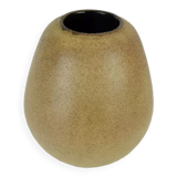 Vase en poterie de studio allemande Rolf Weber 60s-70s, glaçure brute jaune brun ocre
