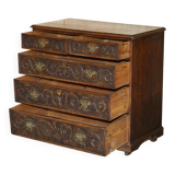 Victorian oak commode finely carved.