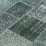 Hand-knotted oriental overdyed 171 cm x 243 cm grey patchwork carpet