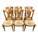 6 Louis XVI Directoire style chairs from the 20th century with rush seats.