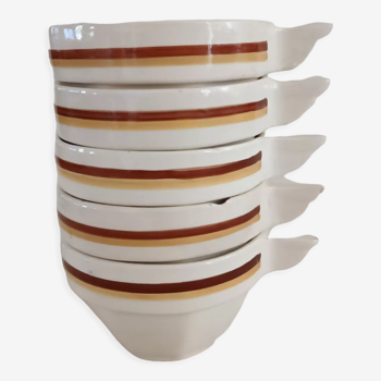 Set of five Digoin Sarreguemines cups