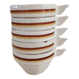 Set of five Digoin Sarreguemines cups