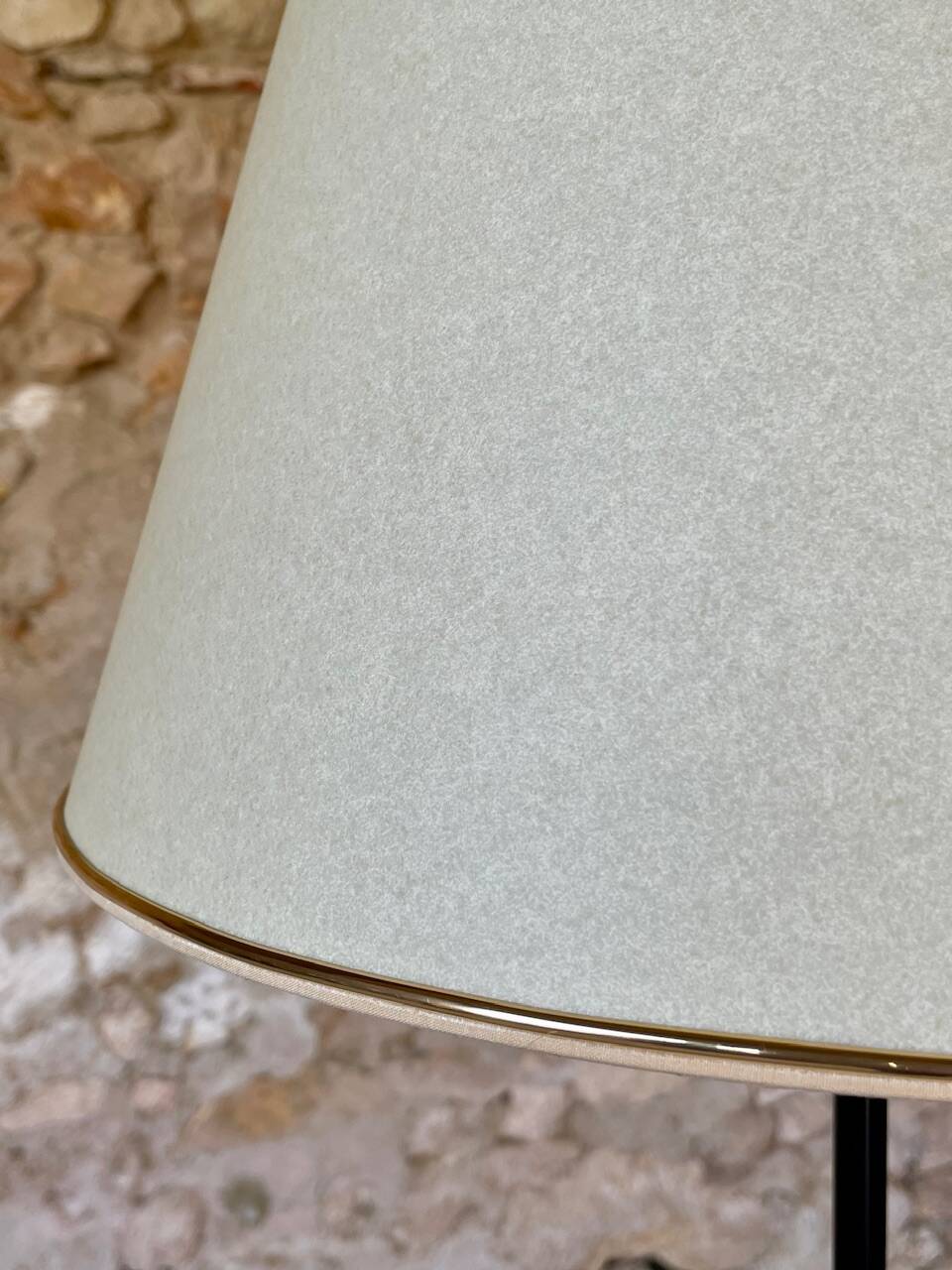 Vintage floor lamp, brass decorations, tripod legs circa 1960's