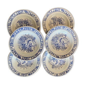 Set of 6 hollow plates Gien