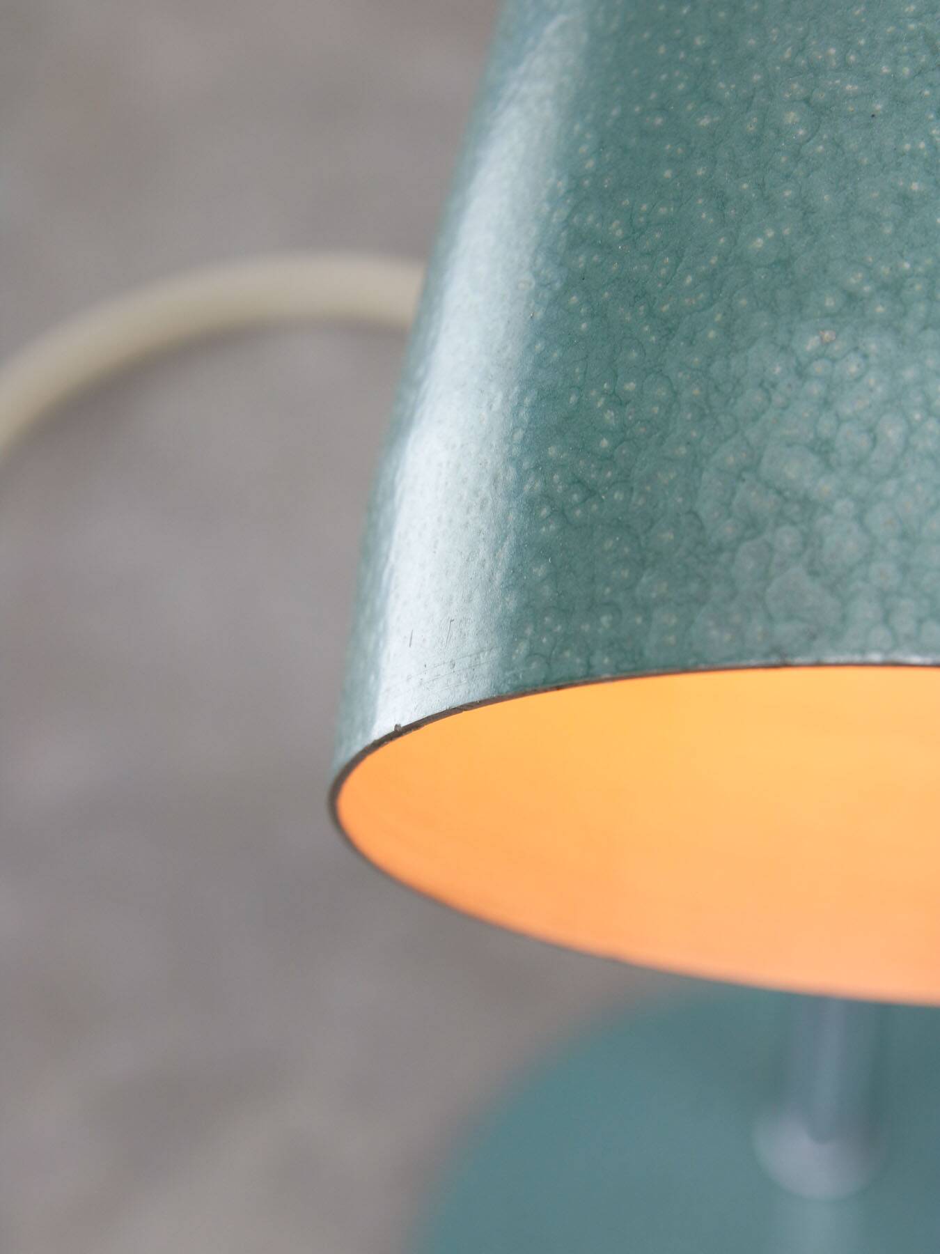 Mid-Century Italian Table Lamp in Blue Metal