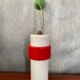 Old Opaline Pendant Light White & Red 70s Vintage