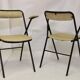Pair of folding chairs with vintage armrests, 70s