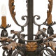 Large chandelier set and 2 appliques, Poillerat, 1950