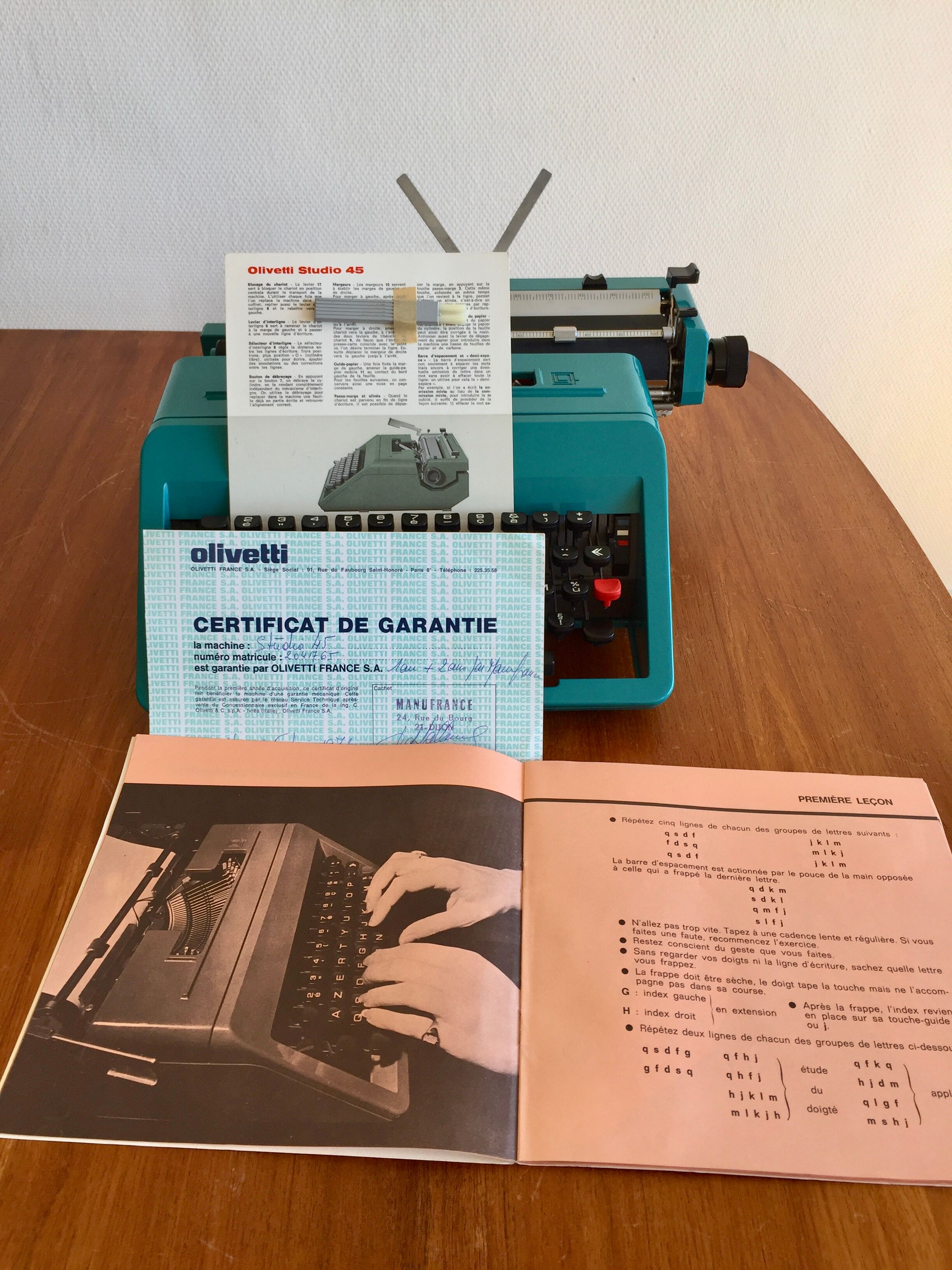 Machine à écrire Olivetti studio 45 1970