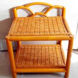 60s rattan bedside table