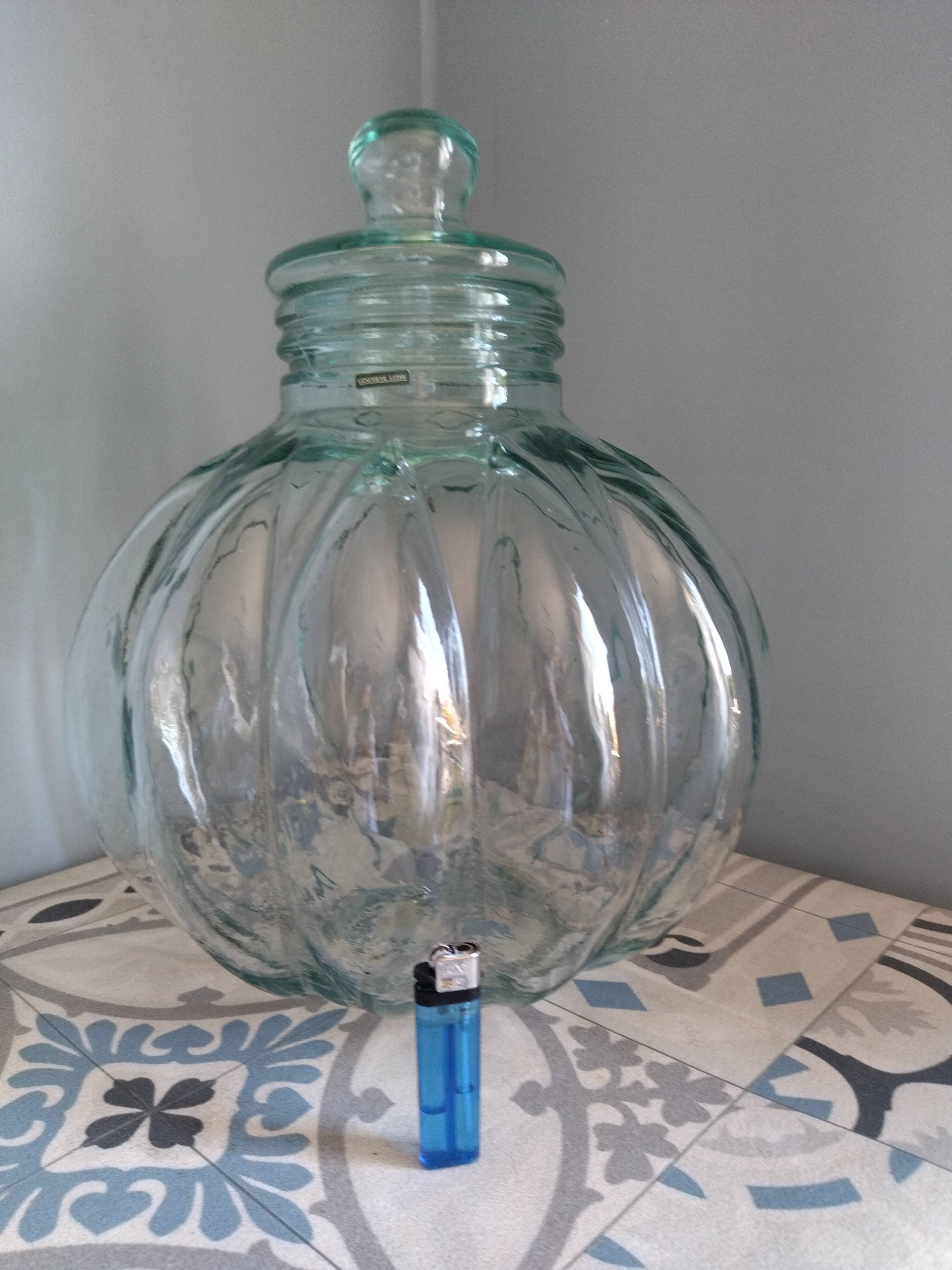Canister glass geneviève lethu vintage