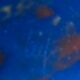 Vintage mushroom lamp in Klein blue marmorean glass paste