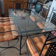 Table fer forge plein fabrique au mexique et 6 fauteuils