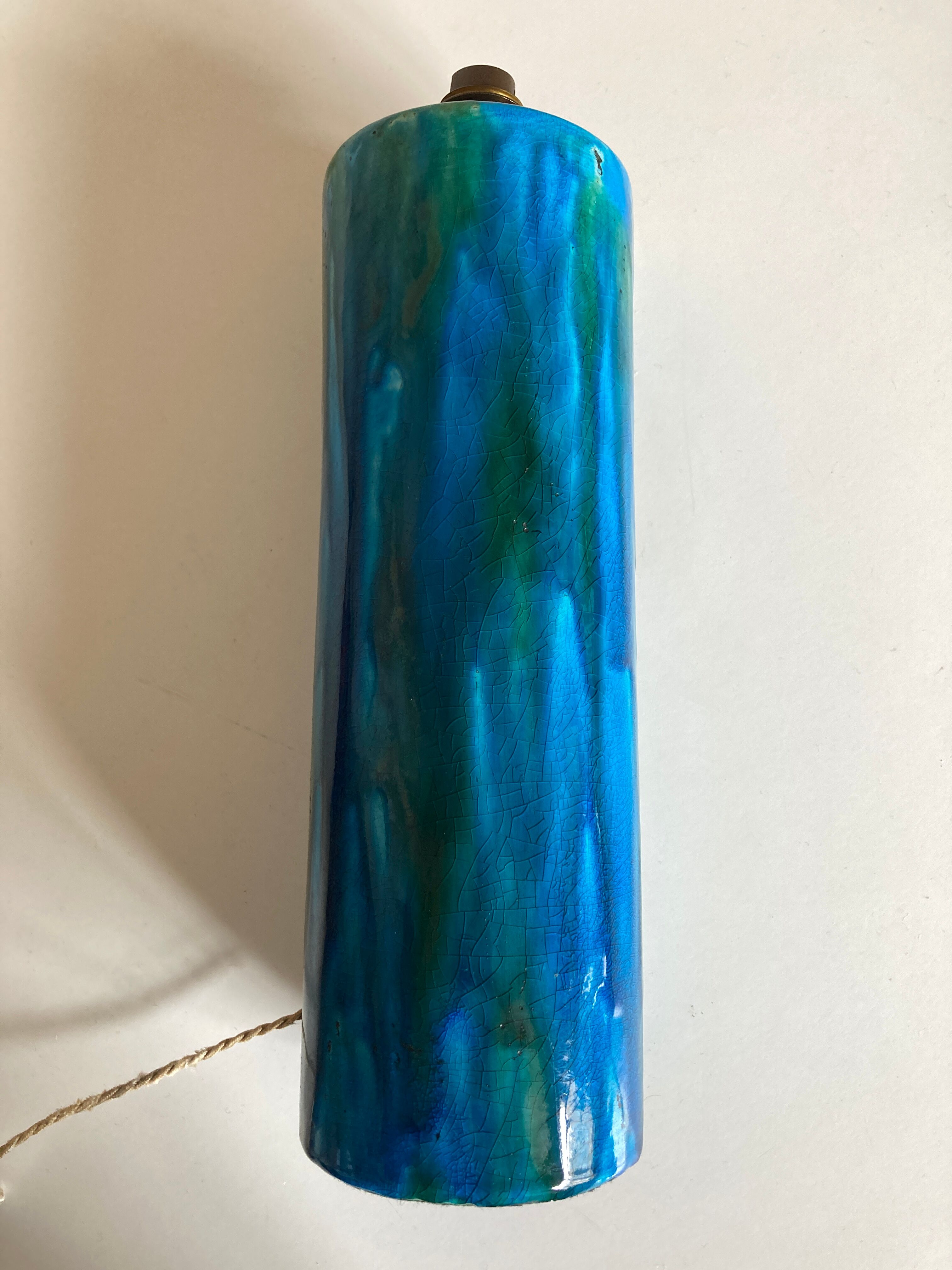 XXL ceramic ceramic earth varnished turquoise 1970