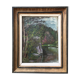 Landscape painting gorge at the river