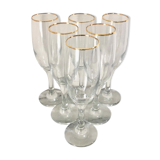 Set of 6 champagne or white wine flutes