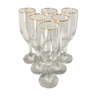 Set of 6 champagne or white wine flutes