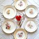 Flat earthenware plates with gilded edges