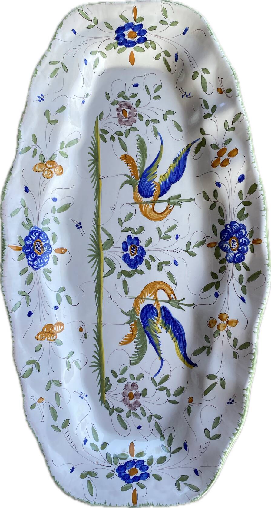 Very large decorative dish in Limoges earthenware