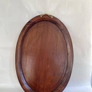 XXL wooden and brass platter, 72 cm