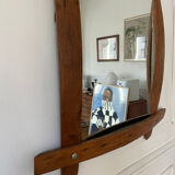 Brutalist wooden mirror 73cm x 86cm