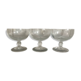 3 coupe anciennes en semi-cristal, à champagne ou à dessert.