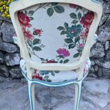 Paire de fauteuils Cabriolets en bois peint de style Louis XV époque XIXeme siècle