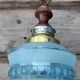 Blue globe hanging lamp