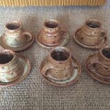 6 stoneware coffee cups