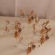Glass knife rest with bird and golden leaf (set of 6)