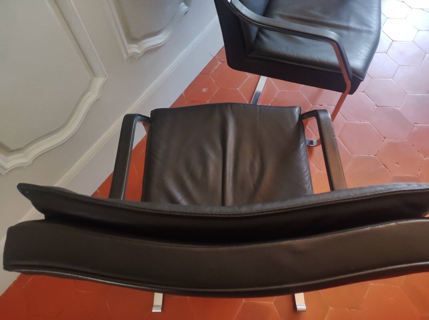 Knoll International leather armchair by R. Glatzel