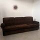 Ancien canapé vintage 3 place Airborne design français Cadestin velour