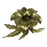 Bougeoir fleur laiton doré vintage