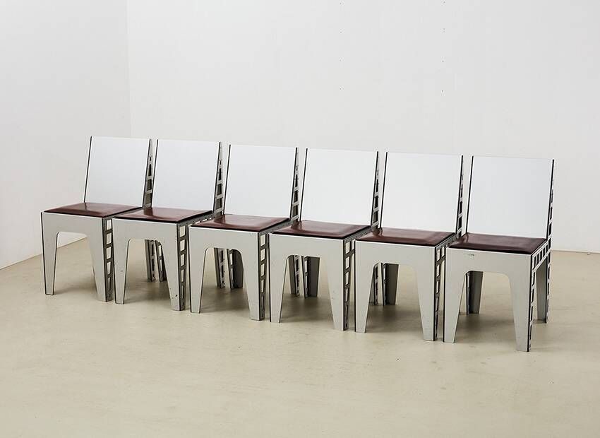 Very rare Set of 6 Alu Chairs by Richard Hutten for Hidden Netherlands 2000