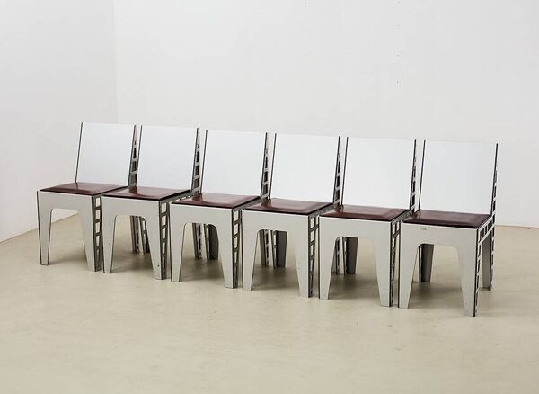 Ensemble très rare de 6 chaises en alu par Richard Hutten pour Hidden Netherlands 2000