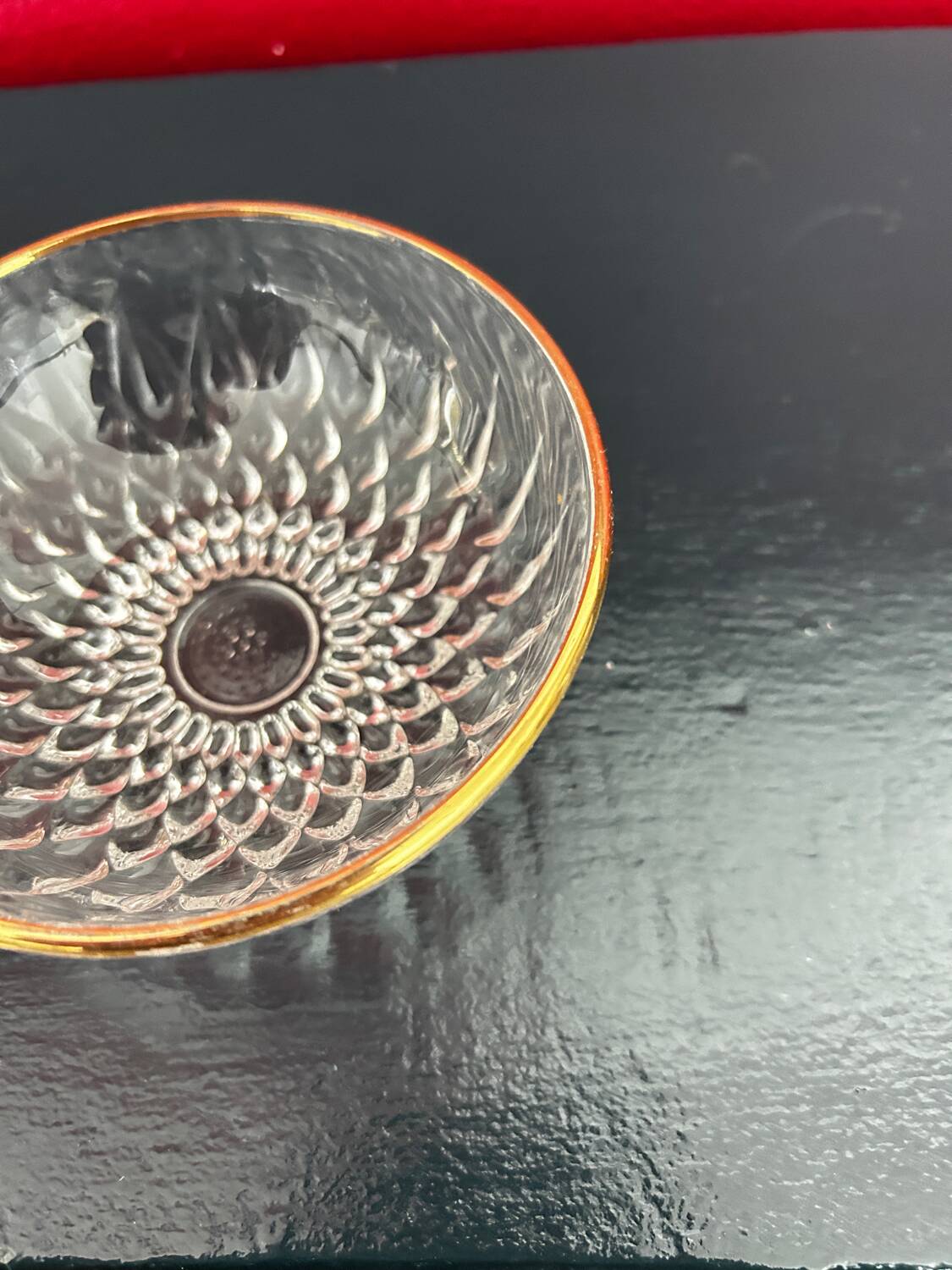 Crystal bowl with gold rim