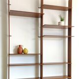 Mid-century vintage library wall shelf